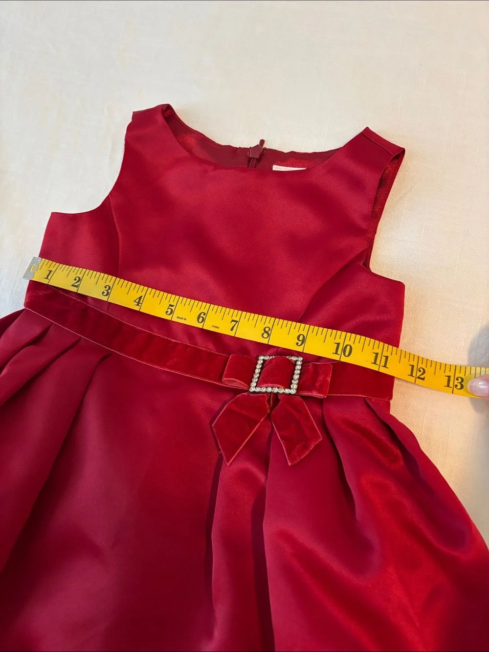 Gymboree Girls Red Satin and Velvet Party Christmas Holiday Red Dress Size 4